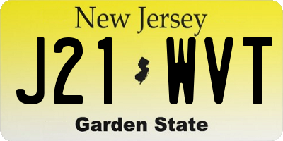 NJ license plate J21WVT