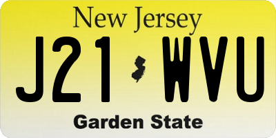 NJ license plate J21WVU
