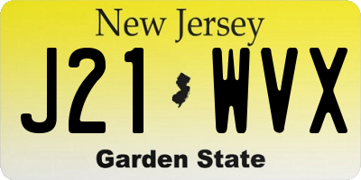 NJ license plate J21WVX