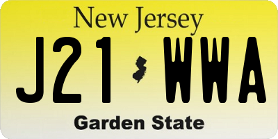 NJ license plate J21WWA