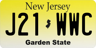 NJ license plate J21WWC