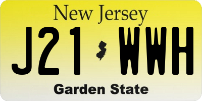 NJ license plate J21WWH