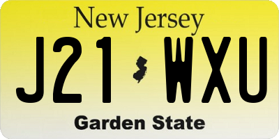 NJ license plate J21WXU