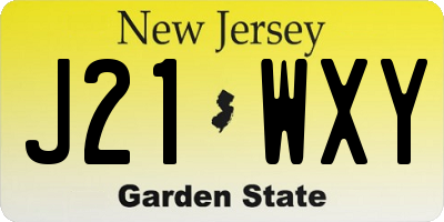 NJ license plate J21WXY