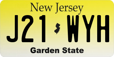 NJ license plate J21WYH