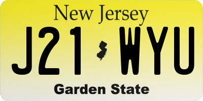 NJ license plate J21WYU