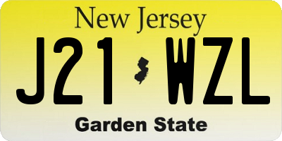NJ license plate J21WZL