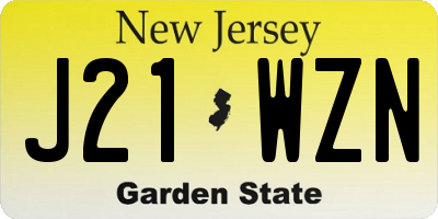 NJ license plate J21WZN
