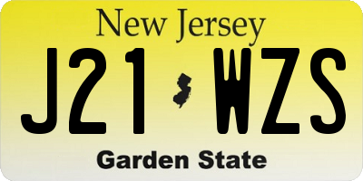 NJ license plate J21WZS