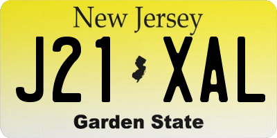 NJ license plate J21XAL