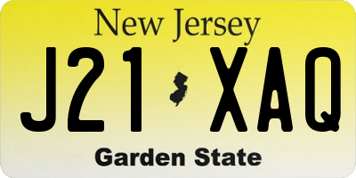 NJ license plate J21XAQ