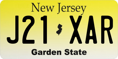 NJ license plate J21XAR