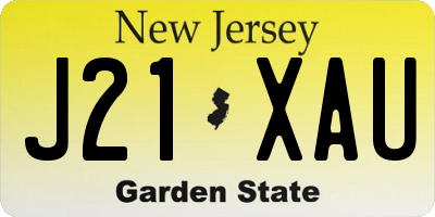 NJ license plate J21XAU