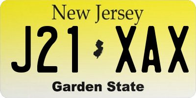 NJ license plate J21XAX