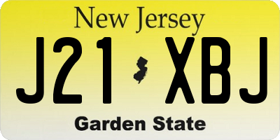 NJ license plate J21XBJ