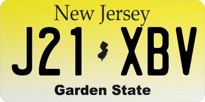NJ license plate J21XBV