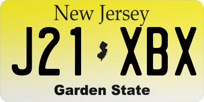 NJ license plate J21XBX