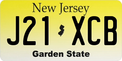 NJ license plate J21XCB