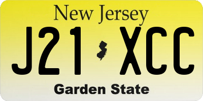 NJ license plate J21XCC