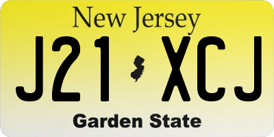 NJ license plate J21XCJ
