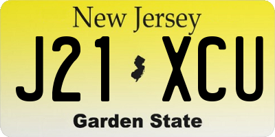 NJ license plate J21XCU