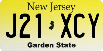 NJ license plate J21XCY