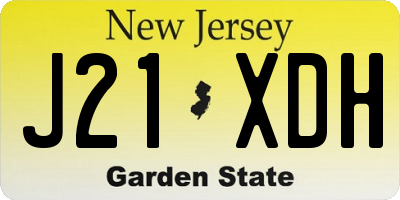 NJ license plate J21XDH