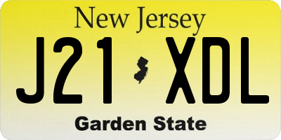 NJ license plate J21XDL