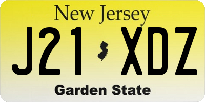 NJ license plate J21XDZ