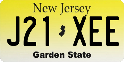 NJ license plate J21XEE