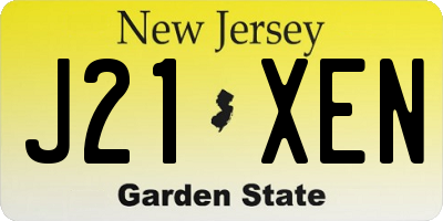NJ license plate J21XEN
