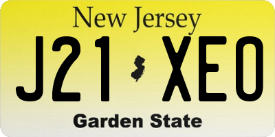 NJ license plate J21XEO