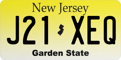 NJ license plate J21XEQ