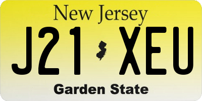 NJ license plate J21XEU