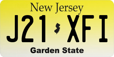 NJ license plate J21XFI