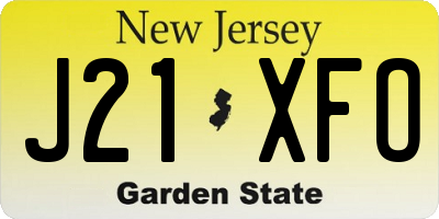 NJ license plate J21XFO