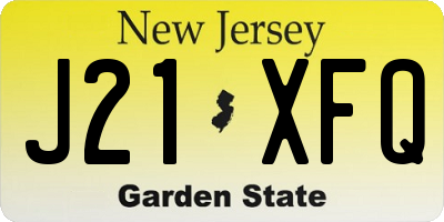 NJ license plate J21XFQ