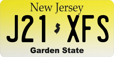 NJ license plate J21XFS