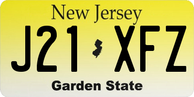 NJ license plate J21XFZ