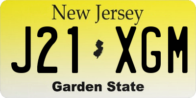 NJ license plate J21XGM