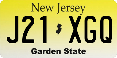 NJ license plate J21XGQ