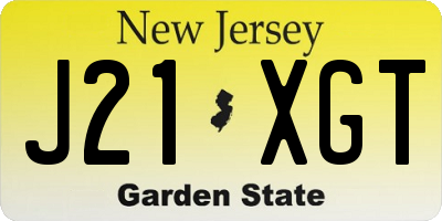 NJ license plate J21XGT