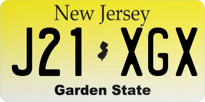 NJ license plate J21XGX