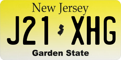NJ license plate J21XHG