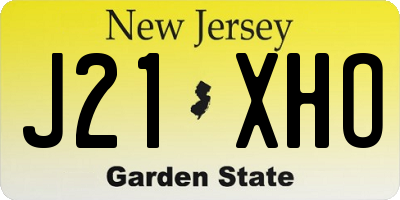 NJ license plate J21XHO