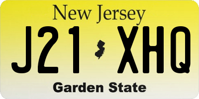 NJ license plate J21XHQ