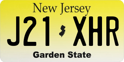 NJ license plate J21XHR