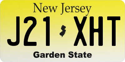 NJ license plate J21XHT
