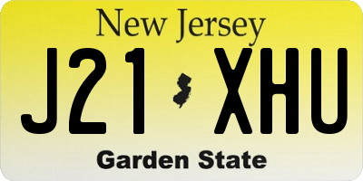 NJ license plate J21XHU