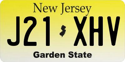 NJ license plate J21XHV